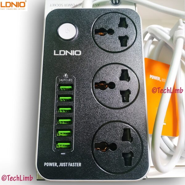 LDNIO SC3604 10A Power Strip 6 USB 3 Universal Socket With Overload Protector Circuit Breaker Switch Outlet Extend - Image 8