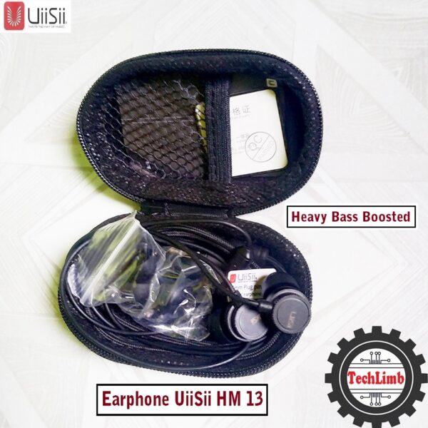 UiiSii HM13 Wired Earphone Noise Cancelling Dynamic Heavy Bass Metal Headphone In-ear with Mic Earphone - Image 3