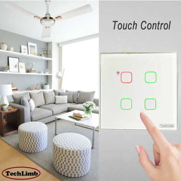 Smart Switch 4Gangs Wifi+RF Remote Function+Touch Screen Control 86*86mm Wifi Touch Switch Remote Control Switch With Alexa Google Home 433MHz RF Remote Function- 1year warranty - Image 15