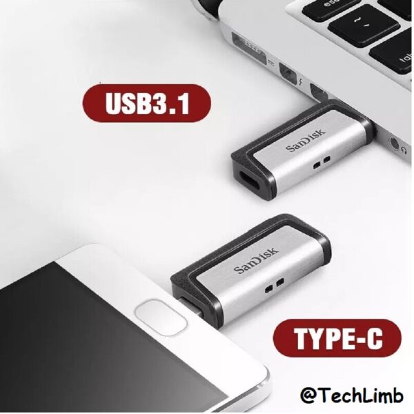 SanDisk OTG Pendrive 64GB Type-C and USB 3.1 Port 150MB/S Ultra Dual Flash Drive and OTG Drive for Android Devices and Computers - Type-C, USB 3.1 - Black+Silver 1-Year Warranty - Image 6