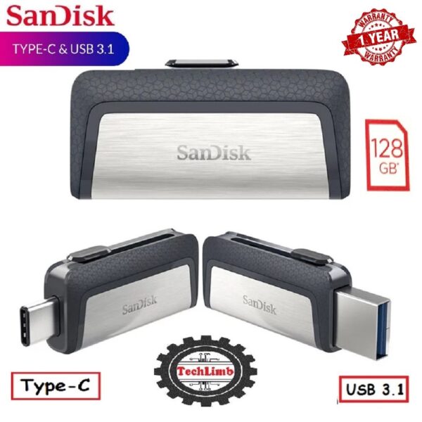 SanDisk OTG Pendrive 128GB Type-C and USB 3.1 Port 150MB/S Ultra Dual Flash Drive and OTG Drive for Android Devices and Computers - Type-C, USB 3.1 - Black+Silver 1-Year Warranty - Image 5