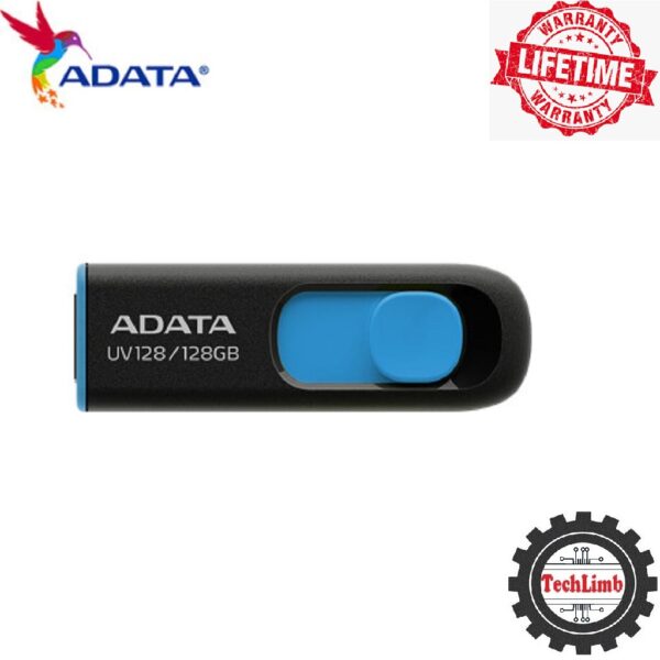 Pendrive 128GB ADATA UV128 USB 3.2 Flash Drive Mobile Disk (Black Blue)- Lifetime Year warranty - Image 6