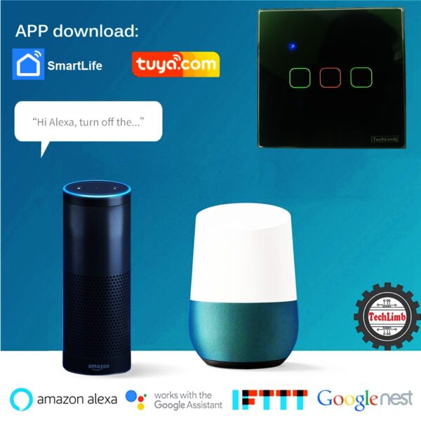 Switch 3Gangs Wifi+Touch Control 86*86mm Switch Light/Fan Switch With Alexa and Google Home Control - Image 5