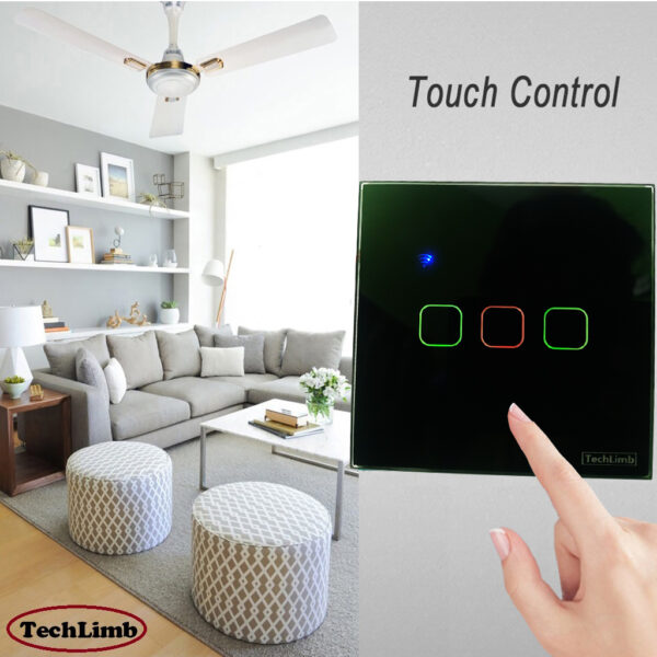 Switch 3Gangs Wifi+Touch Control 86*86mm Switch Light/Fan Switch With Alexa and Google Home Control - Image 7