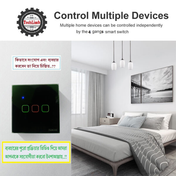 Switch 3Gangs Wifi+Touch Control 86*86mm Switch Light/Fan Switch With Alexa and Google Home Control - Image 19