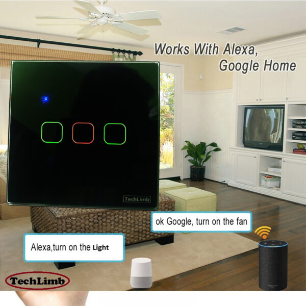 Switch 3Gangs Wifi+Touch Control 86*86mm Switch Light/Fan Switch With Alexa and Google Home Control - Image 17