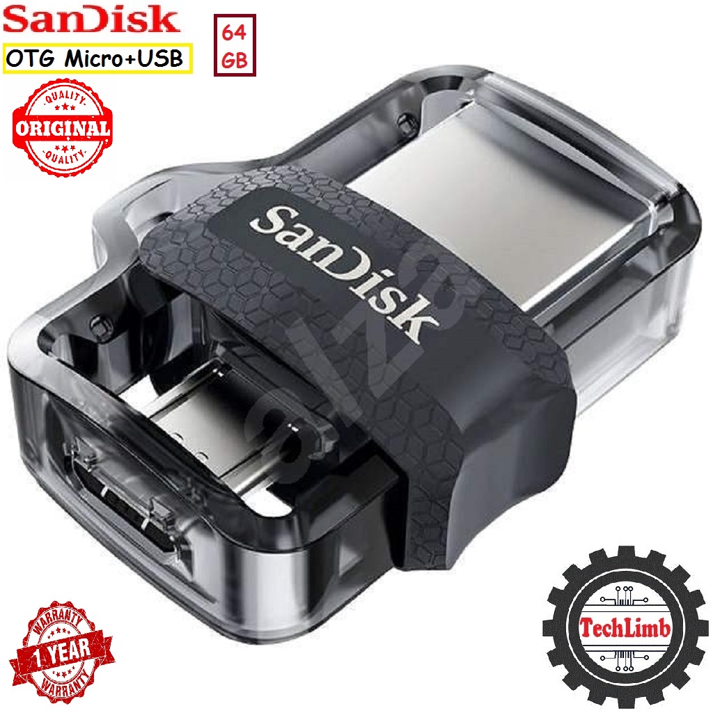 SanDisk OTG 64GB Micro and USB Port 150MB/S Ultra Dual Drive M3.0 – Micro, USB 3.0 – Black 1-Year Warranty – Original SanDisk Pendrive for Android and PC - High Speed 64GB OTG Drive by TechLimb – Best Price in BD 2026 – Dual Port Flash Drive - Image 7