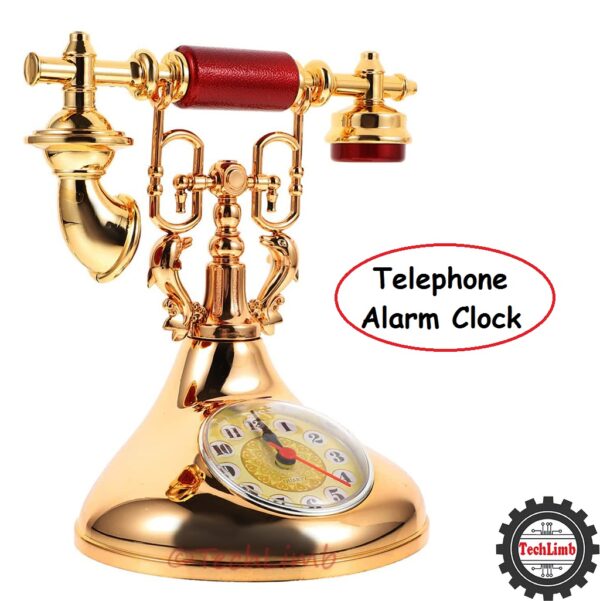 Retro Vintage Telephone Model Alarm Clock - Unique Decorative Timepiece for Home & Office - Image 2