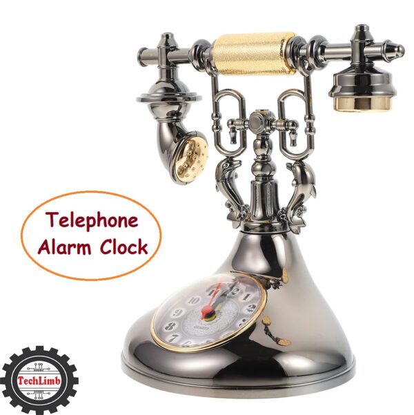 Retro Vintage Telephone Model Alarm Clock - Unique Decorative Timepiece for Home & Office - Image 3