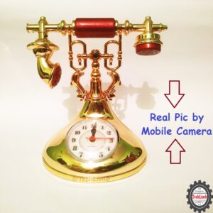 Retro Vintage Telephone Model Alarm Clock - Creative Antique Showpiece Table Clock for Home Office Bedside Table & Kids Room Decoration - Durable ABS Material Stylish Desktop Timekeeper Ornament - Best Unique Gift Item for Vintage Lovers by TechLimb