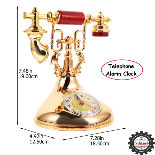 Retro Vintage Telephone Model Alarm Clock - Unique Decorative Timepiece for Home & Office