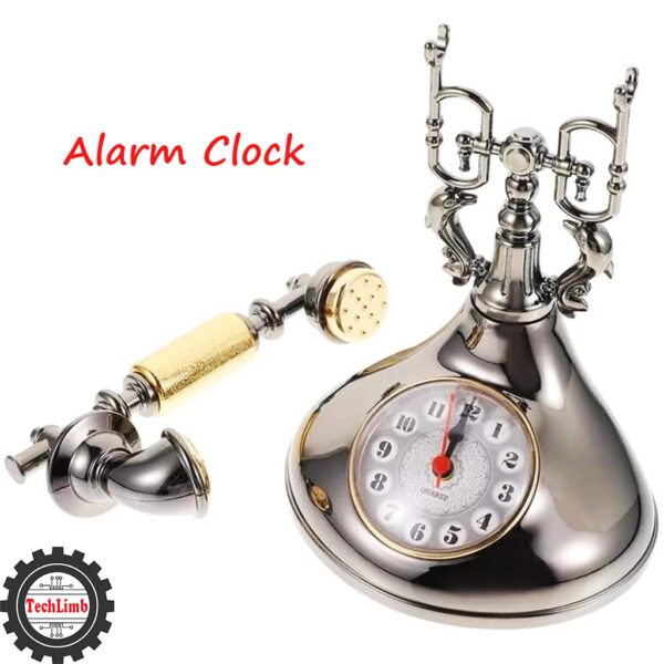 Retro Vintage Telephone Model Alarm Clock - Unique Decorative Timepiece for Home & Office - Image 8