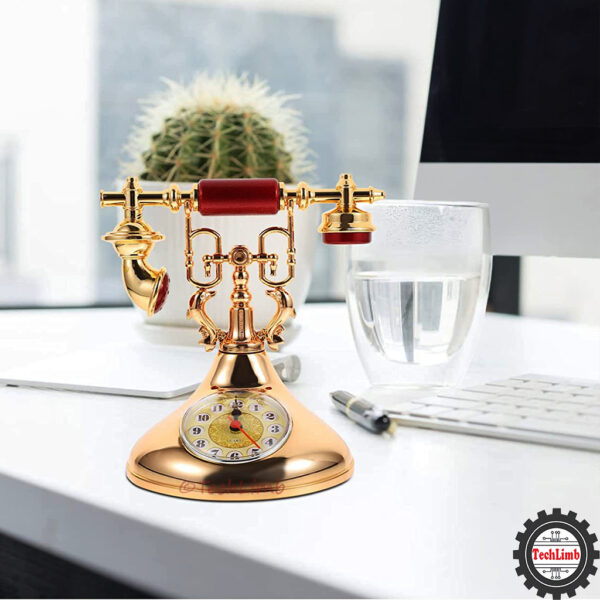 Retro Vintage Telephone Model Alarm Clock - Unique Decorative Timepiece for Home & Office - Image 9