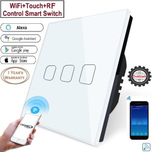 TechLimb Smart Switch 3 Gang Wifi Touch Control Switch Price in Bangladesh 💡 Alexa and Google Home Control Light/Fan Smart Switch ⚡ 86x86mm Crystal Glass Panel Remote Control via Smart Life App 🛡️ Modern Home Automation Solution 2026