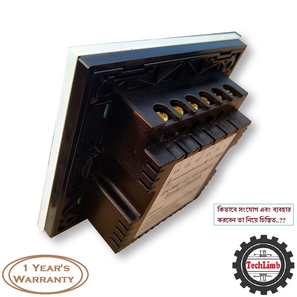 TechLimb 3Gang Smart WiFi RF Remote Touch Switch Crystal Glass Panel 1500W Alexa Google Home Control Smart Life App Remote Wireless Home Automation Light Switch Price in BD 86x86mm Fan Light Timer Switch High Quality Touch Sensor Switch Tuya - Image 6