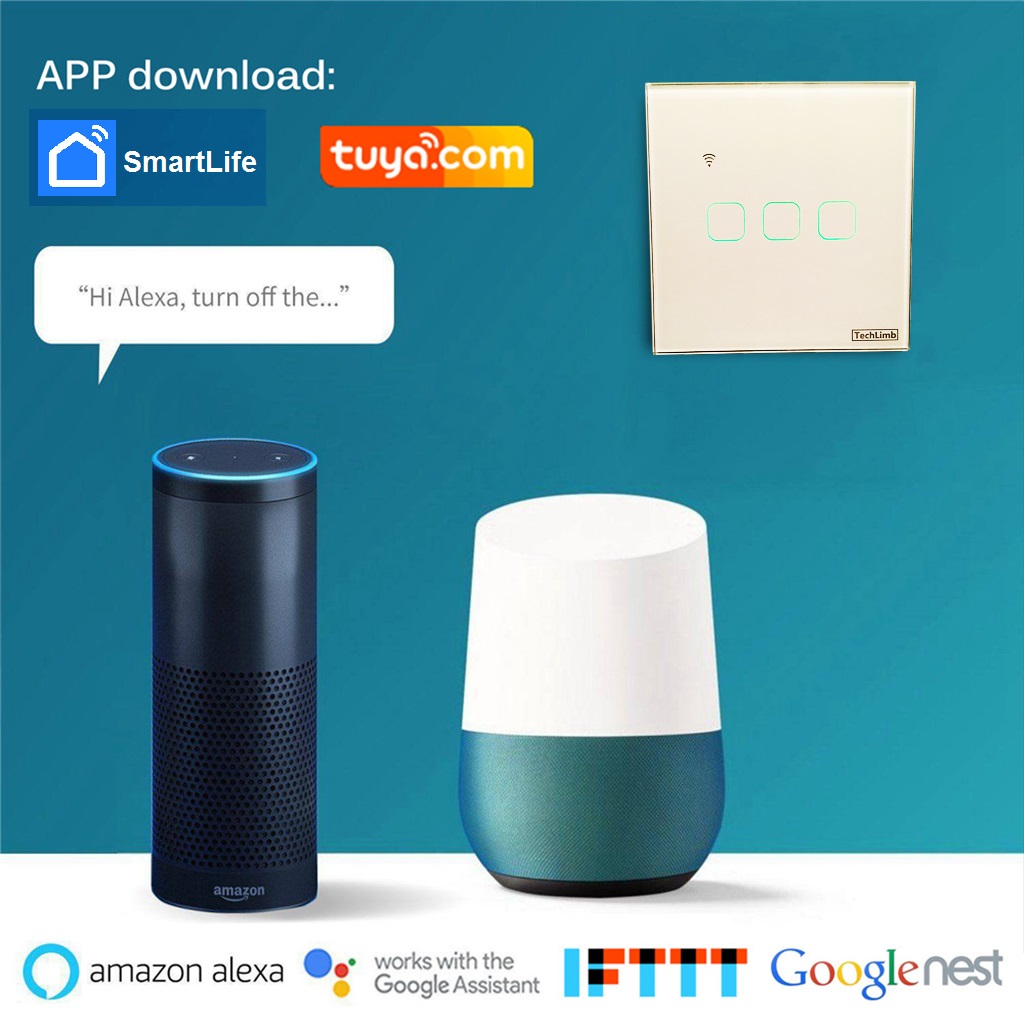 TechLimb 3Gang Smart WiFi RF Remote Touch Switch Crystal Glass Panel 1500W Alexa Google Home Control Smart Life App Remote Wireless Home Automation Light Switch Price in BD 86x86mm Fan Light Timer Switch High Quality Touch Sensor Switch Tuya - Image 5