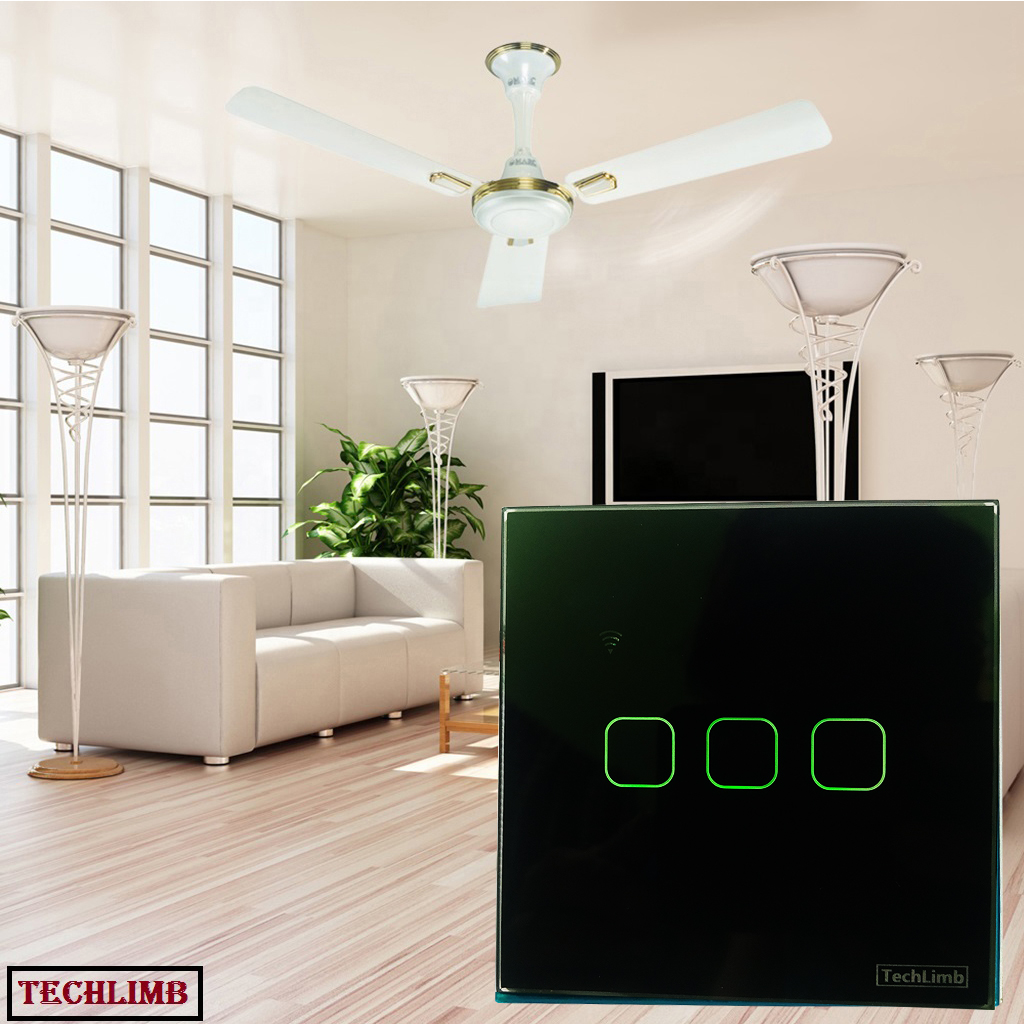 TechLimb 3Gang Smart WiFi RF Remote Touch Switch Crystal Glass Panel 1500W Alexa Google Home Control Smart Life App Remote Wireless Home Automation Light Switch Price in BD 86x86mm Fan Light Timer Switch High Quality Touch Sensor Switch Tuya - Image 7