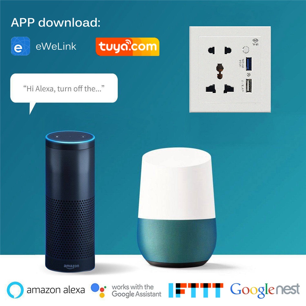 TechLimb Smart WiFi Socket with USB Fast Charging QC3.0 đ Universal Wifi Smart Wall Plug for Google Home & Alexa đą Tuya Smart Life App Control ⨠10A 2200W Intelligent Wall Socket for Home Automation & Security đĄī¸ 1-Year Warranty - Image 4