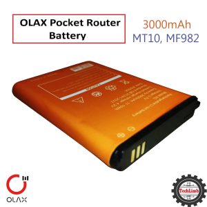 OLAX 3000mAh Battery for MT10 MF982 Pocket Router 3.7V 11.10Wh | Long Backup Li-Ion Replacement for WiFi Hotspot | TechLimb Original Grade Quality Check | Best Price in Bangladesh BD 2025 | High Performance Portable Router Power Cell MT10 MF982 4G