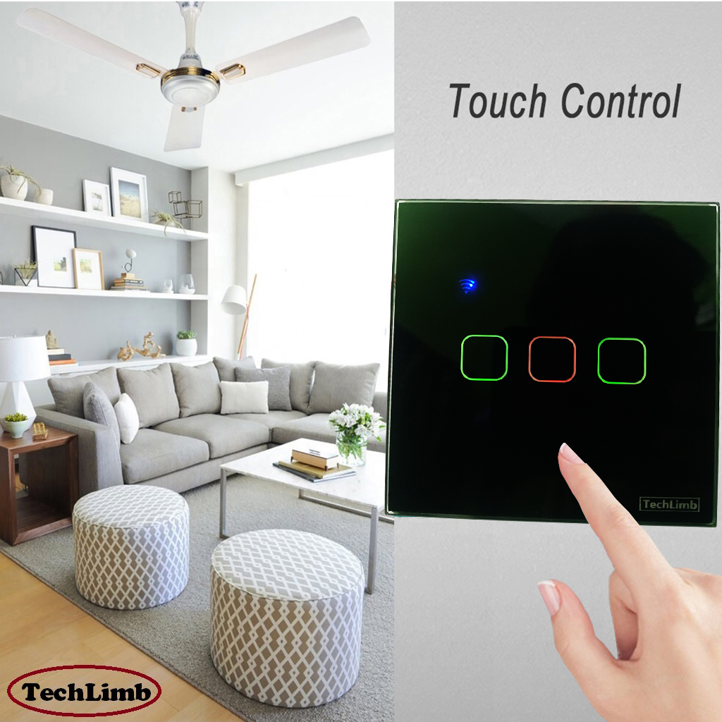 TechLimb 3Gang Smart WiFi RF Remote Touch Switch Crystal Glass Panel 1500W Alexa Google Home Control Smart Life App Remote Wireless Home Automation Light Switch Price in BD 86x86mm Fan Light Timer Switch High Quality Touch Sensor Switch Tuya - Image 10